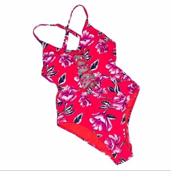 Xhilaration One Piece Lace Up Detail Swimsuit Sz S - Picture 1 of 5